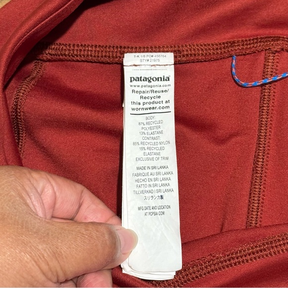 Patagonia Women's Medium Red Orange Pack Out Hike Tights Gorpcore Outdoor - Picture 4 of 6